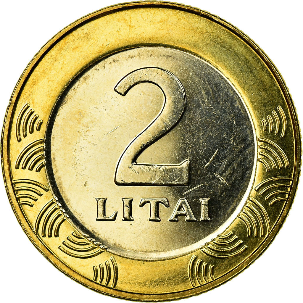 Coin, Lithuania, 2 Litai, 2010, AU(55-58), Bi-Metallic, KM:112