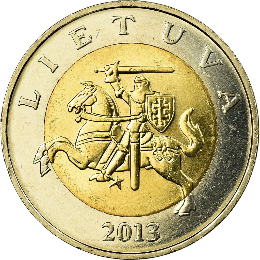Coin, Lithuania, 5 Litai, 2013, MS(60-62), Bi-Metallic, KM:113