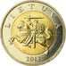 Coin, Lithuania, 5 Litai, 2013, MS(60-62), Bi-Metallic, KM:113