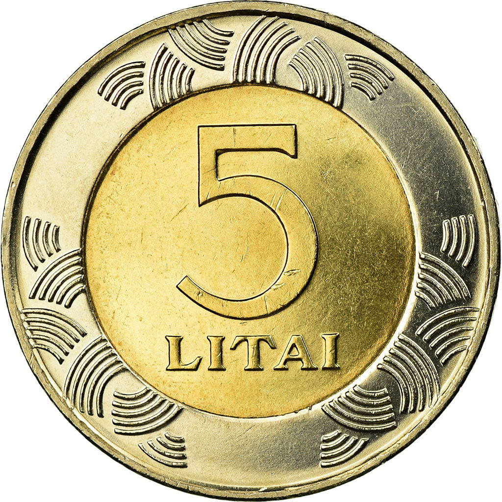 Coin, Lithuania, 5 Litai, 2013, MS(60-62), Bi-Metallic, KM:113