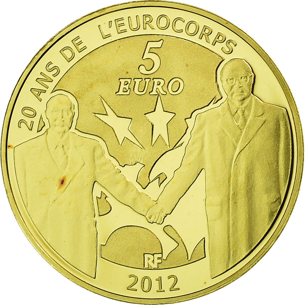 Frankrijk, Europa, 5 Euro, 2012, BE, FDC, Goud, Gadoury:EU530, KM:1851