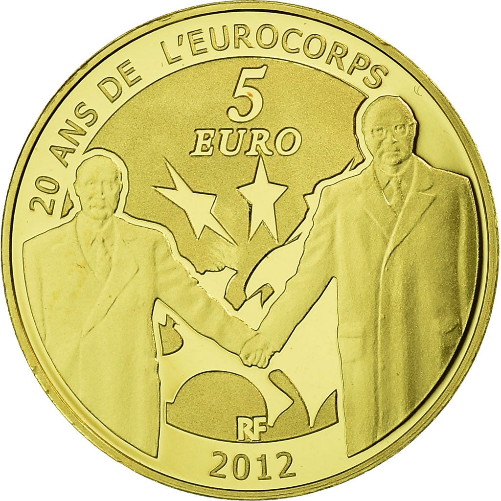 França, Europa, 5 Euro, 2012, BE, MS(65-70), Dourado, Gadoury:EU530, KM:1851