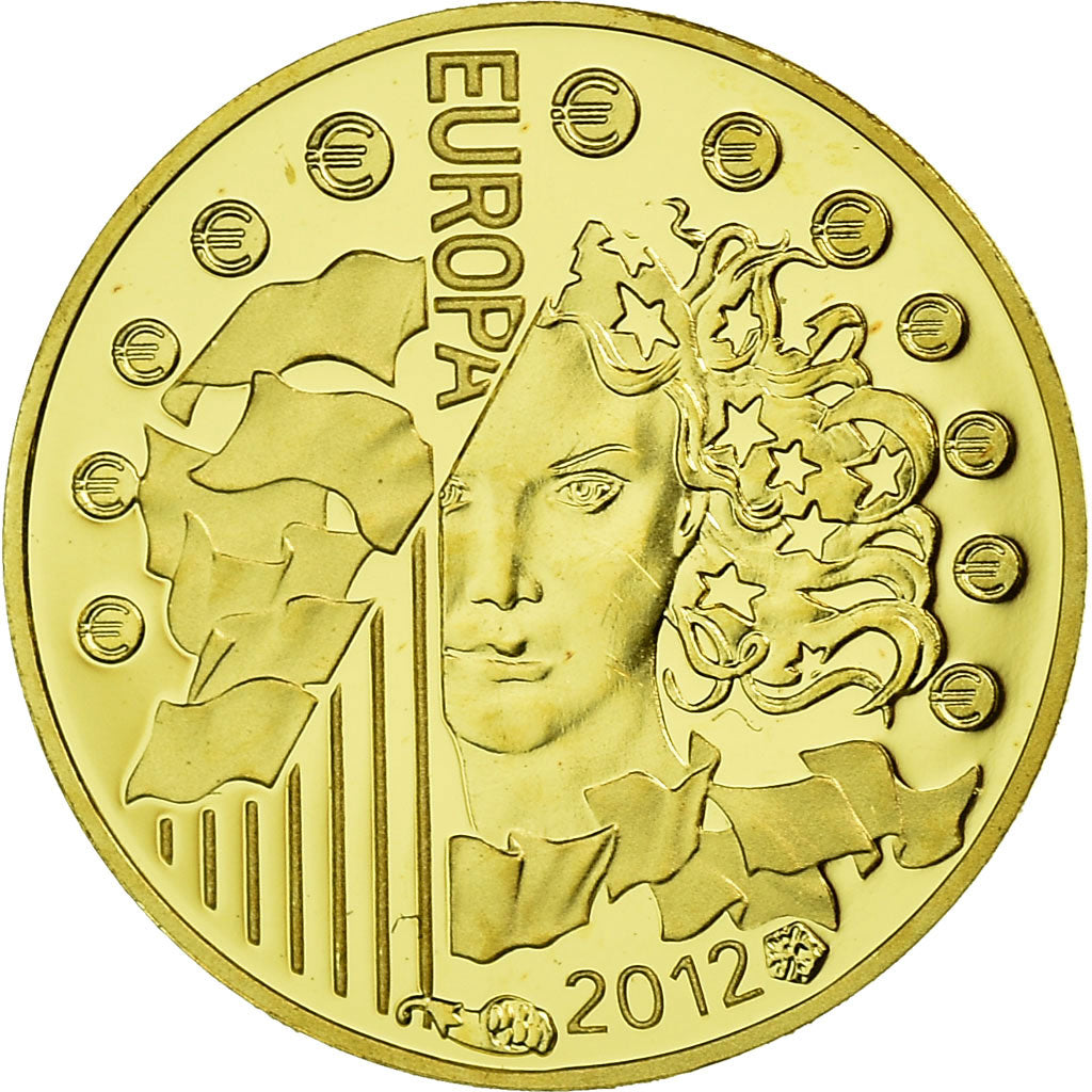 França, Europa, 5 Euro, 2012, BE, MS(65-70), Dourado, Gadoury:EU530, KM:1851