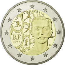 France, 2 Euro, Baron Pierre Coubertin, 2013, BE, MS(65-70), Bi-Metallic
