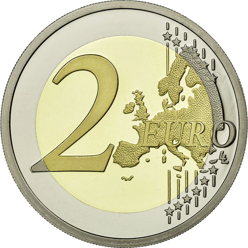 France, 2 Euro, Baron Pierre Coubertin, 2013, BE, MS(65-70), Bi-Metallic