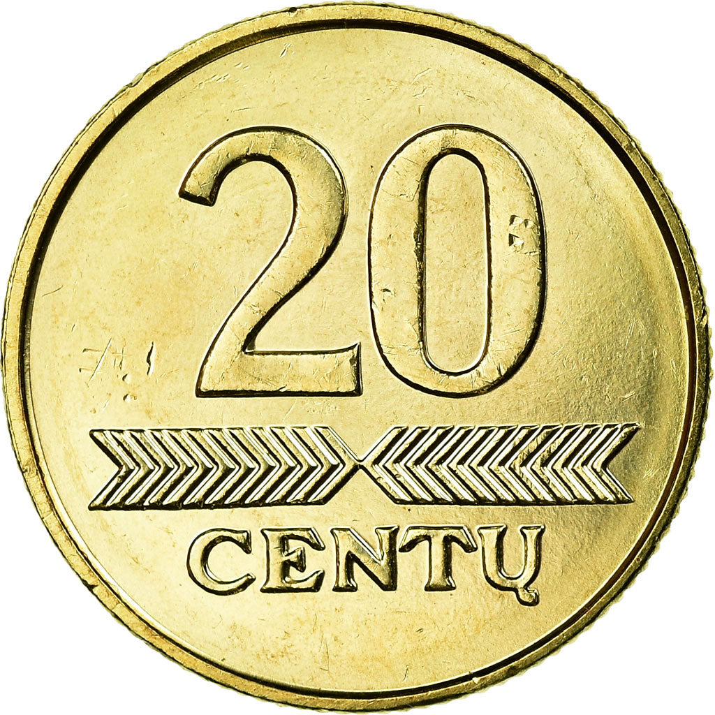 Coin, Lithuania, 20 Centu, 2010, MS(63), Nickel-brass, KM:107