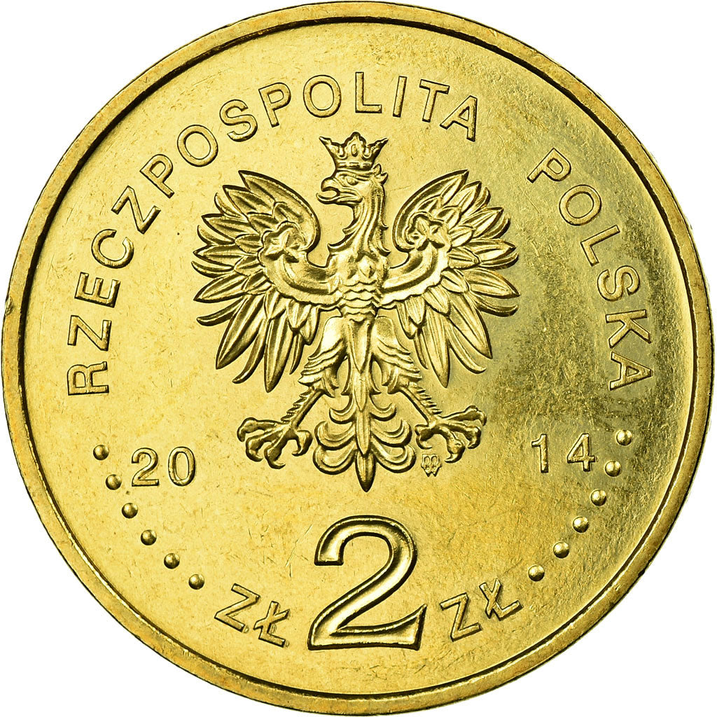 Moeda, Polónia, 2 Zlote, 2014, Warsaw, AU(55-58), Latão, KM:919
