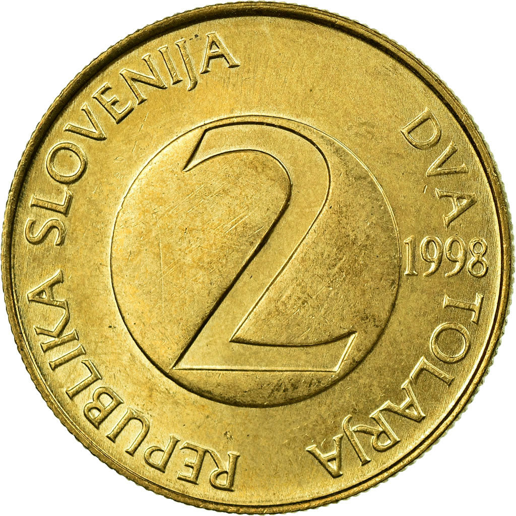 Münze, Slowenien, 2 Tolarja, 1998, UNZ, Nickel-brass, KM:5