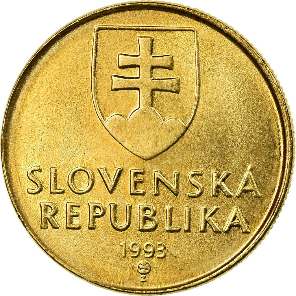 Moneda, Eslovaquia, Koruna, 1993, SC, Bronce chapado en acero, KM:12