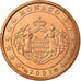 Monaco, Euro Cent, 2001, SPL, Copper Plated Steel, KM:167