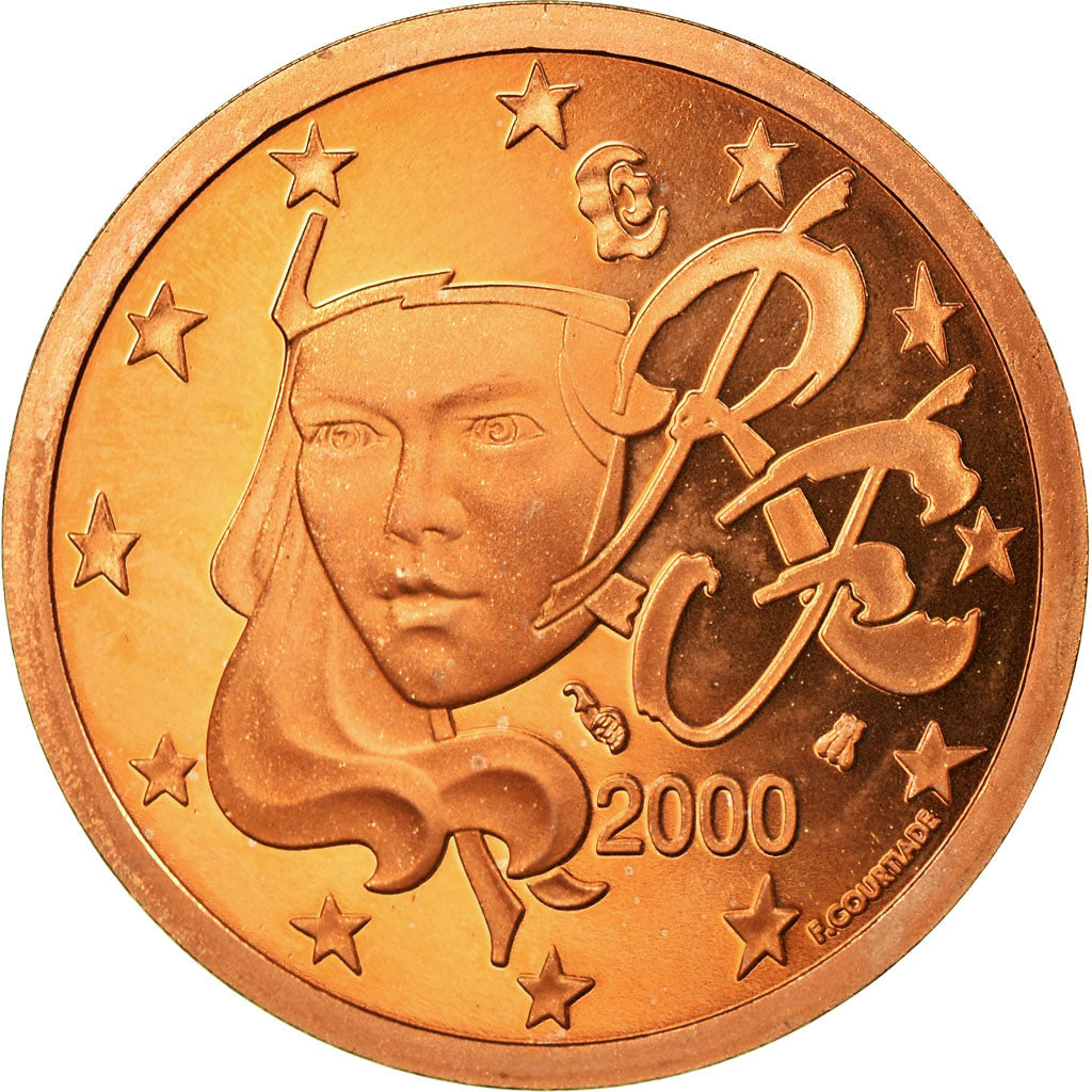France, 5 Euro Cent, 2000, BE, MS(65-70), Copper Plated Steel, KM:1284