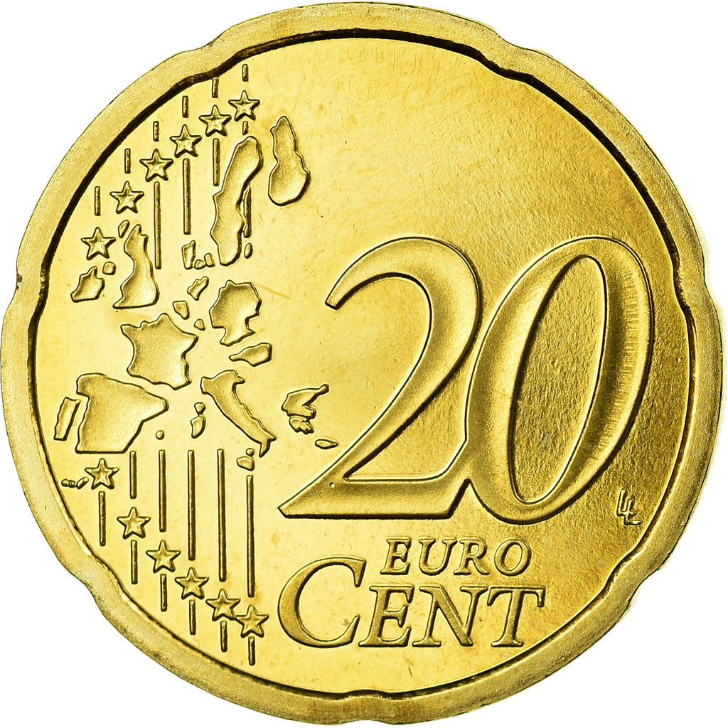 Francia, 20 Euro Cent, 2000, BE, FDC, Latón, KM:1286