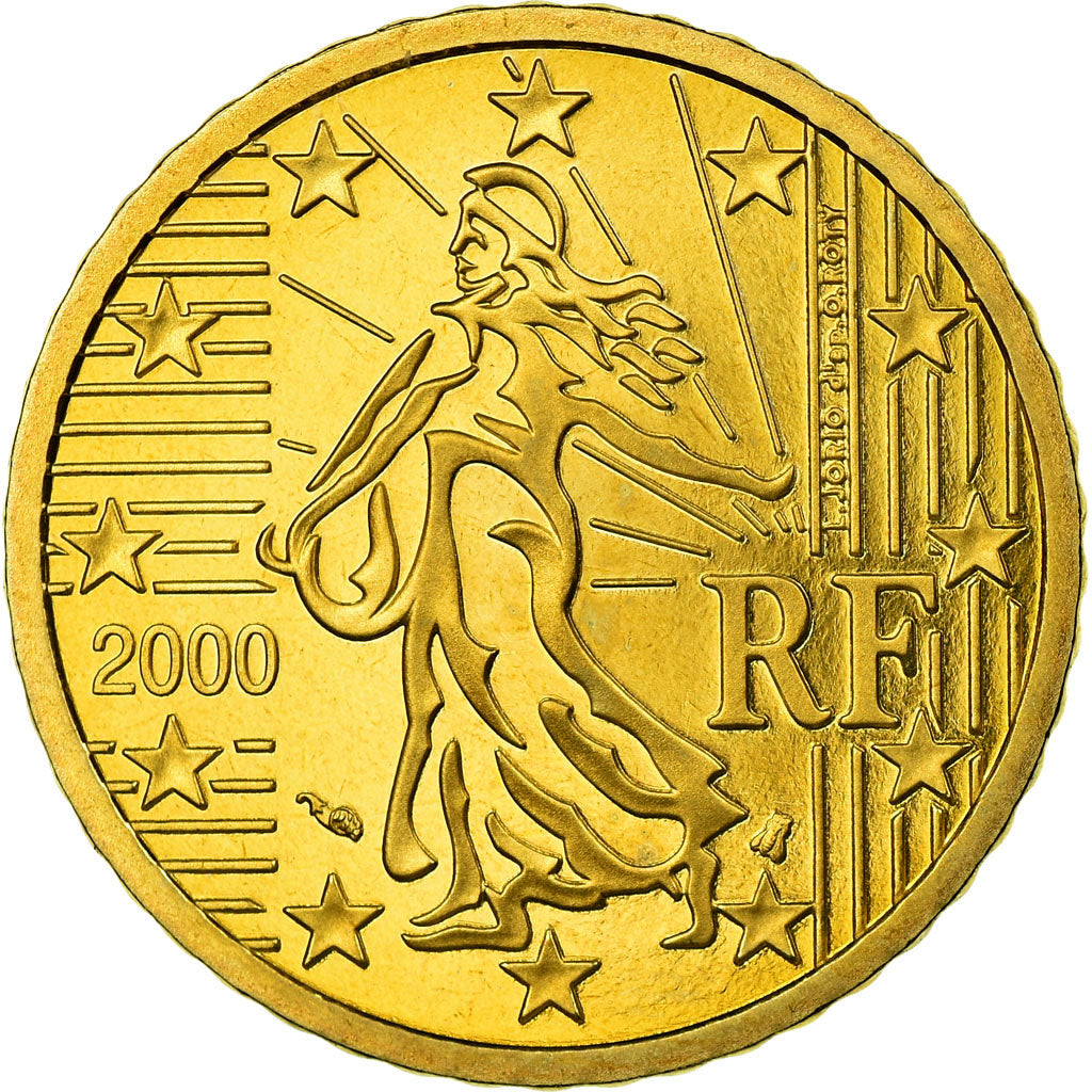Francia, 50 Euro Cent, 2000, BE, FDC, Latón, KM:1287