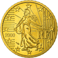 Francia, 50 Euro Cent, 2000, BE, FDC, Latón, KM:1287