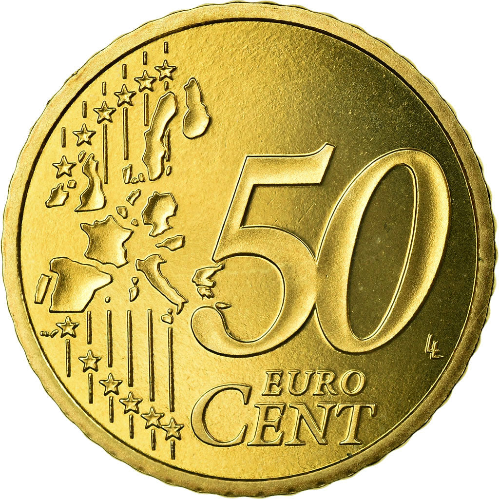 França, 50 Euro Cent, 2002, BE, MS(65-70), Latão, KM:1287