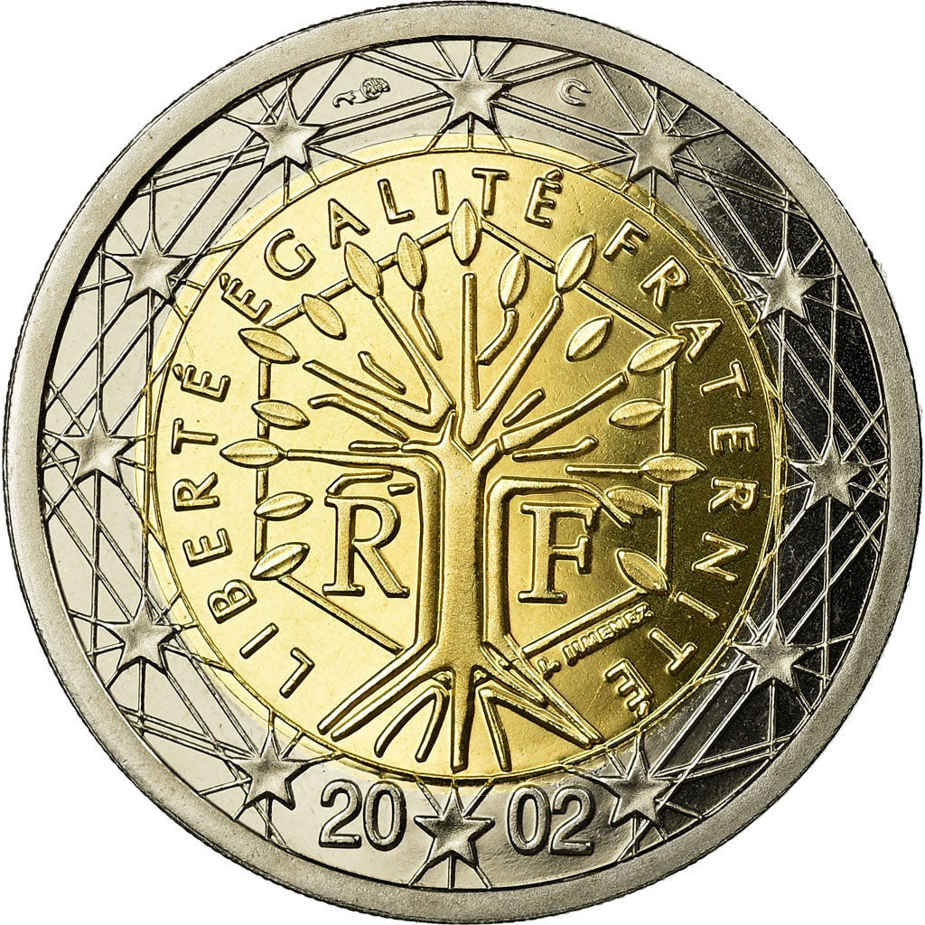 France, 2 Euro, 2002, BE, MS(65-70), Bi-Metallic, KM:1289
