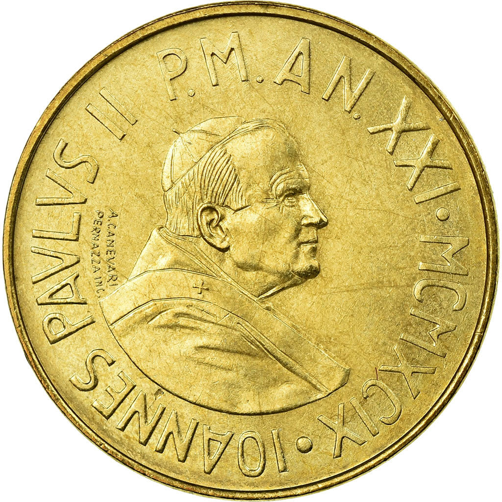 Coin, VATICAN CITY, John Paul II, 20 Lire, 1999, Rome, AU(55-58)