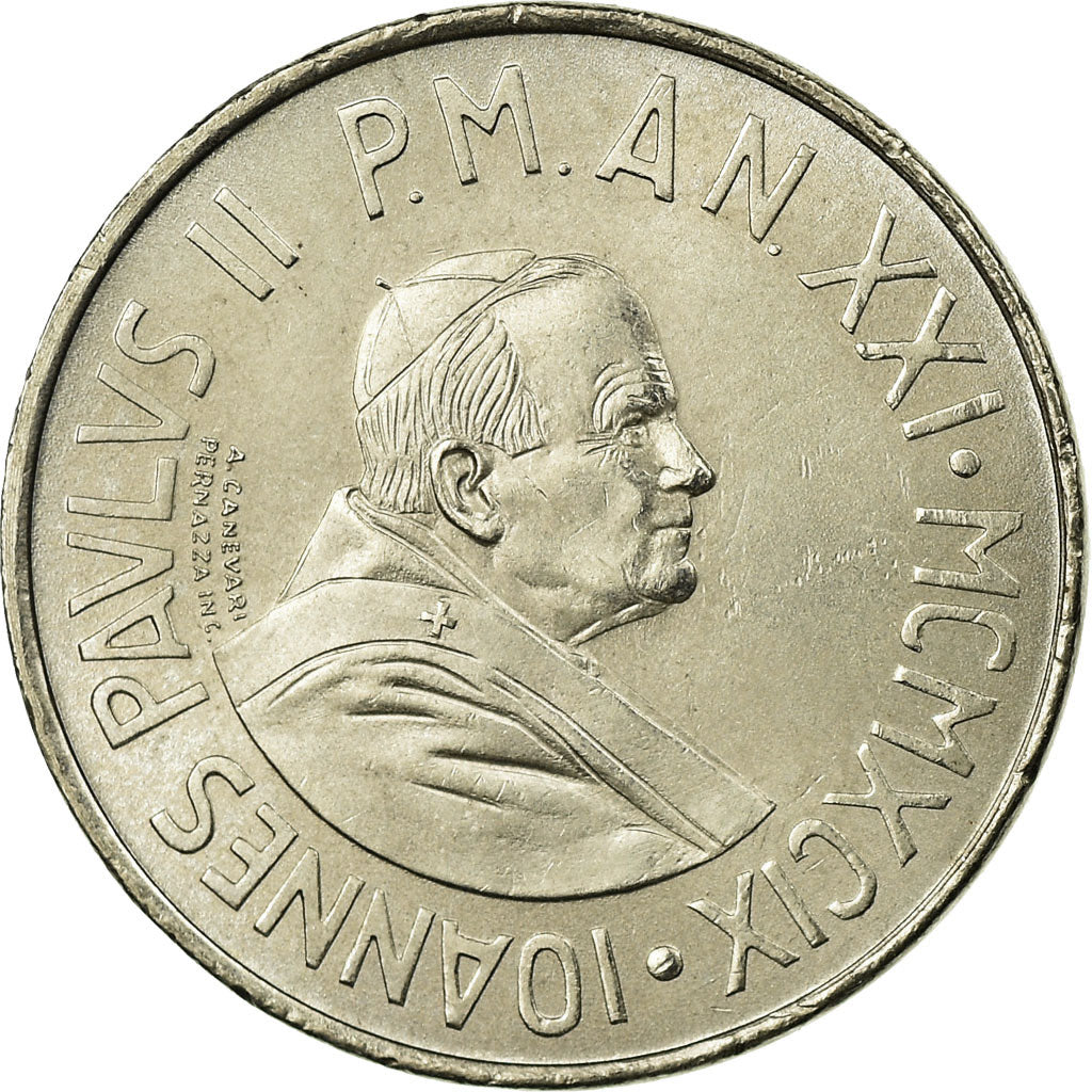 Moneda, CIUDAD DEL VATICANO, John Paul II, 50 Lire, 1999, Rome, SC, Cobre -