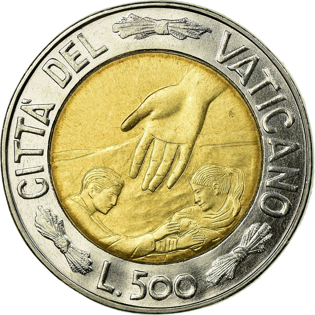 Coin, VATICAN CITY, John Paul II, 500 Lire, 1999, Rome, MS(63), Bi-Metallic