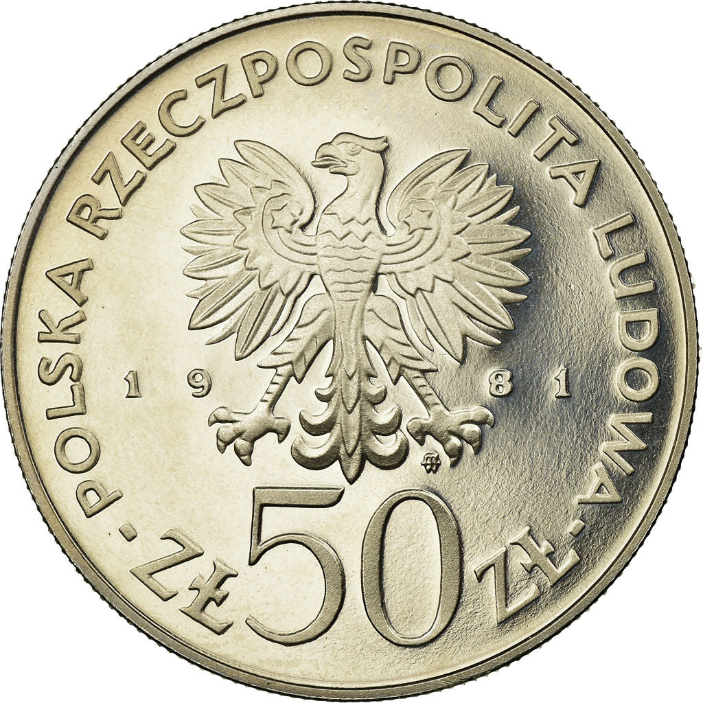 Coin, Poland, 50 Zlotych, 1981, Warsaw, MS(63), Copper-nickel, KM:128