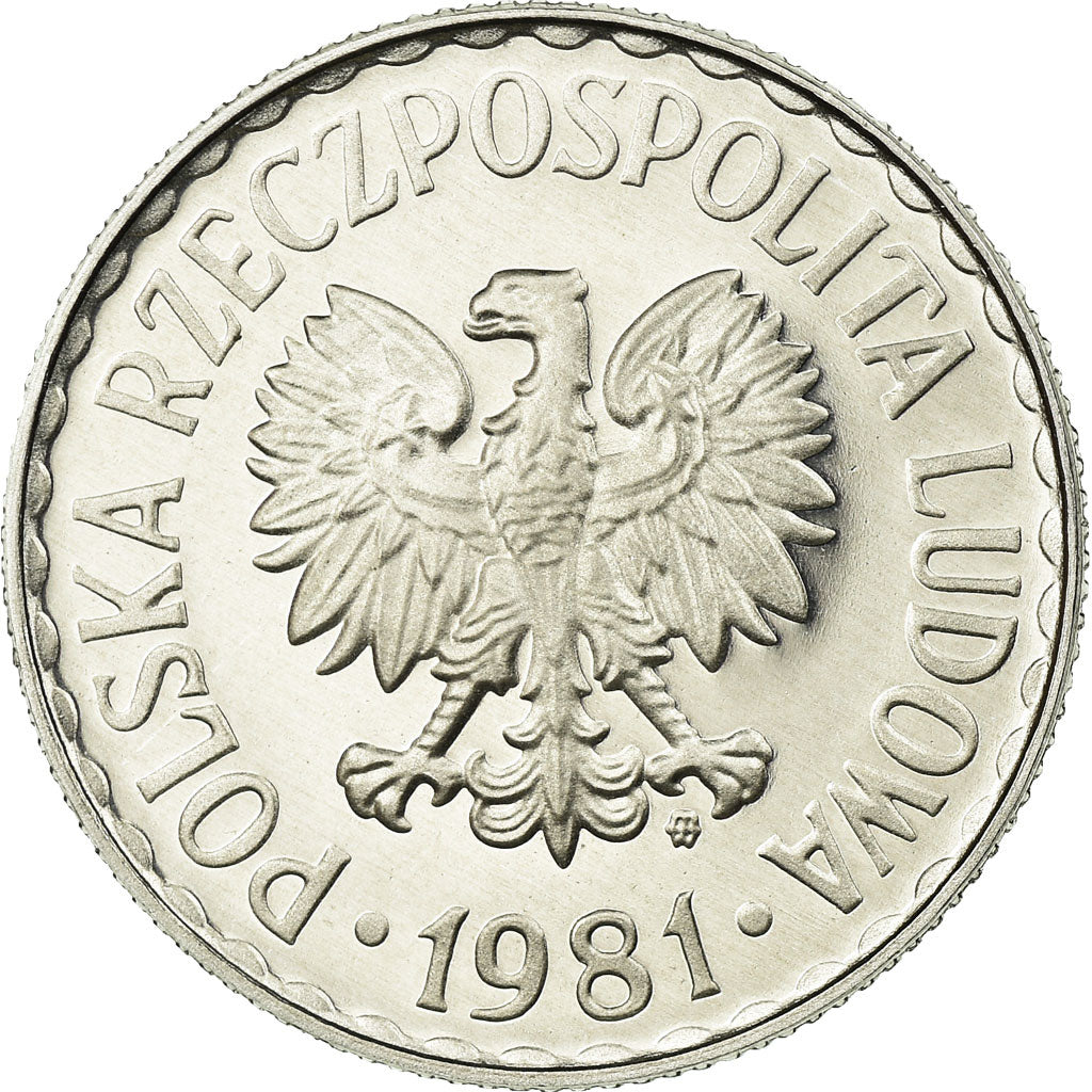 Coin, Poland, Zloty, 1981, Warsaw, MS(65-70), Aluminum, KM:49.1