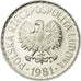Coin, Poland, Zloty, 1981, Warsaw, MS(65-70), Aluminum, KM:49.1