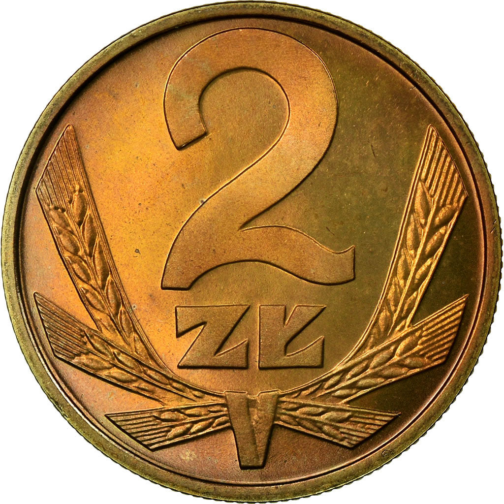 Coin, Poland, 2 Zlote, 1981, Warsaw, MS(65-70), Brass, KM:80.1