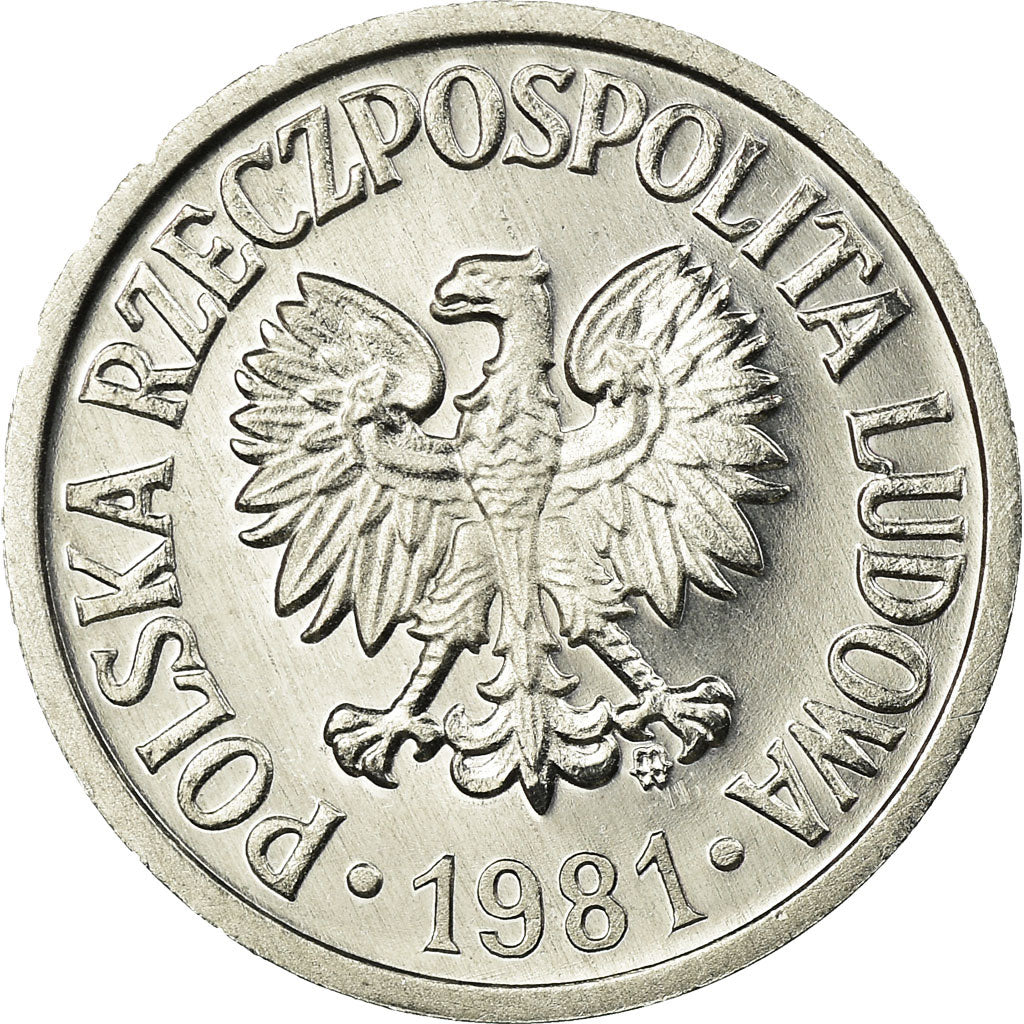 Coin, Poland, 10 Groszy, 1981, Warsaw, MS(65-70), Aluminum, KM:AA47