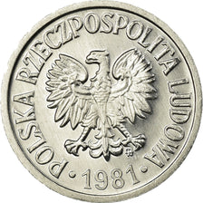 Coin, Poland, 10 Groszy, 1981, Warsaw, MS(65-70), Aluminum, KM:AA47
