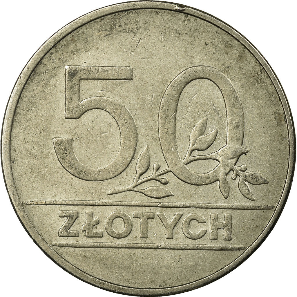 Coin, Poland, 50 Zlotych, 1990, Warsaw, VF(30-35), Copper-nickel, KM:216
