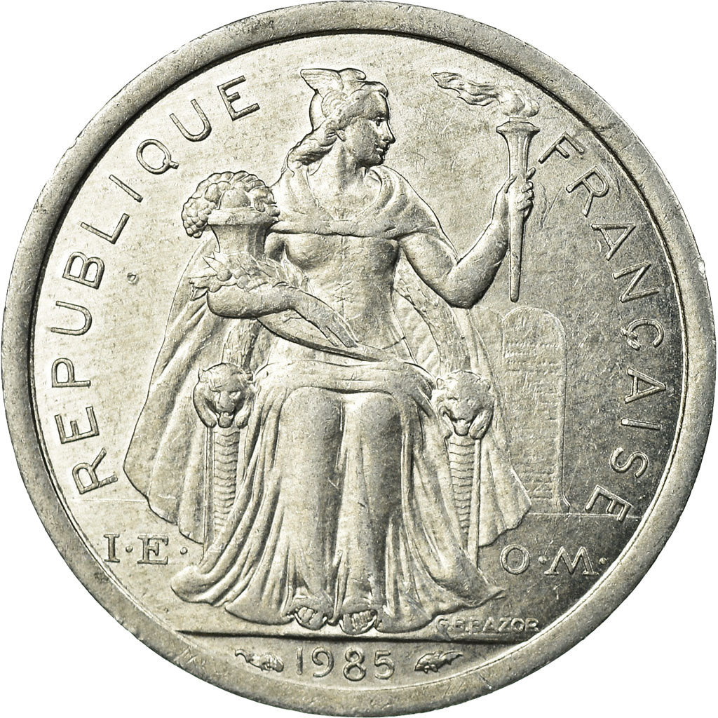 Coin, New Caledonia, Franc, 1985, Paris, MS(63), Aluminum, KM:10