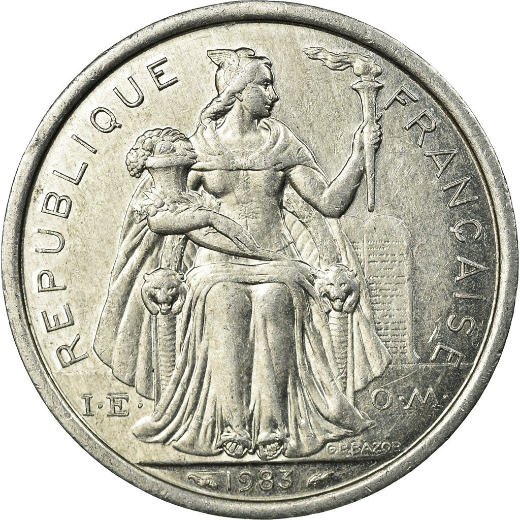 Coin, New Caledonia, 2 Francs, 1983, Paris, MS(63), Aluminum, KM:14