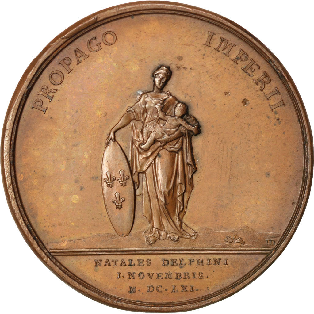FRANCE, History, Louis XIV, Medal, AU(55-58), Mauger, Copper, 41, 29.00