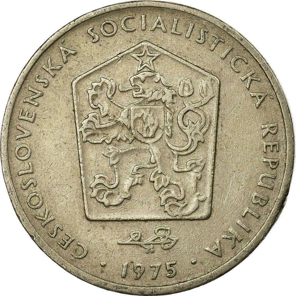 Munten, Tsjecho-Slowakije, 2 Koruny, 1975, FR+, Copper-nickel, KM:75