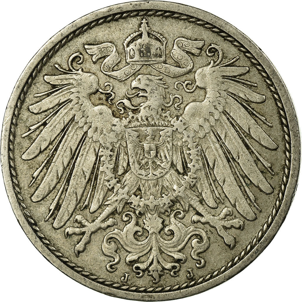 Moneta, NIEMCY - IMPERIUM, Wilhelm II, 10 Pfennig, 1907, Hamburg, VF(30-35)