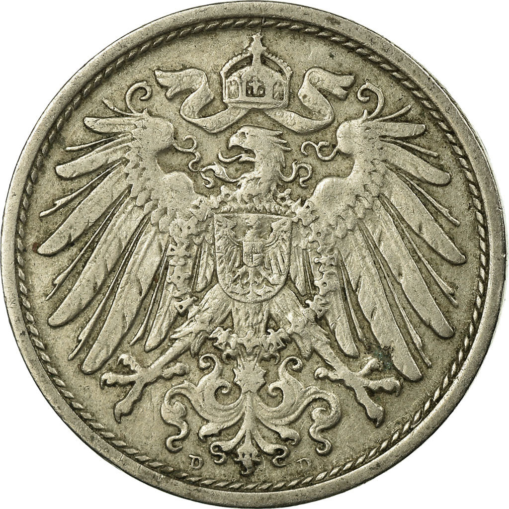 Coin, GERMANY - EMPIRE, Wilhelm II, 10 Pfennig, 1909, Munich, VF(30-35)