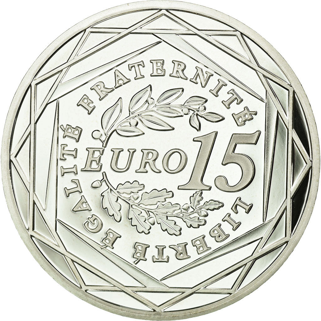 France, 15 Euro, Semeuse, 2008, BE, MS(65-70), Silver, KM:1535