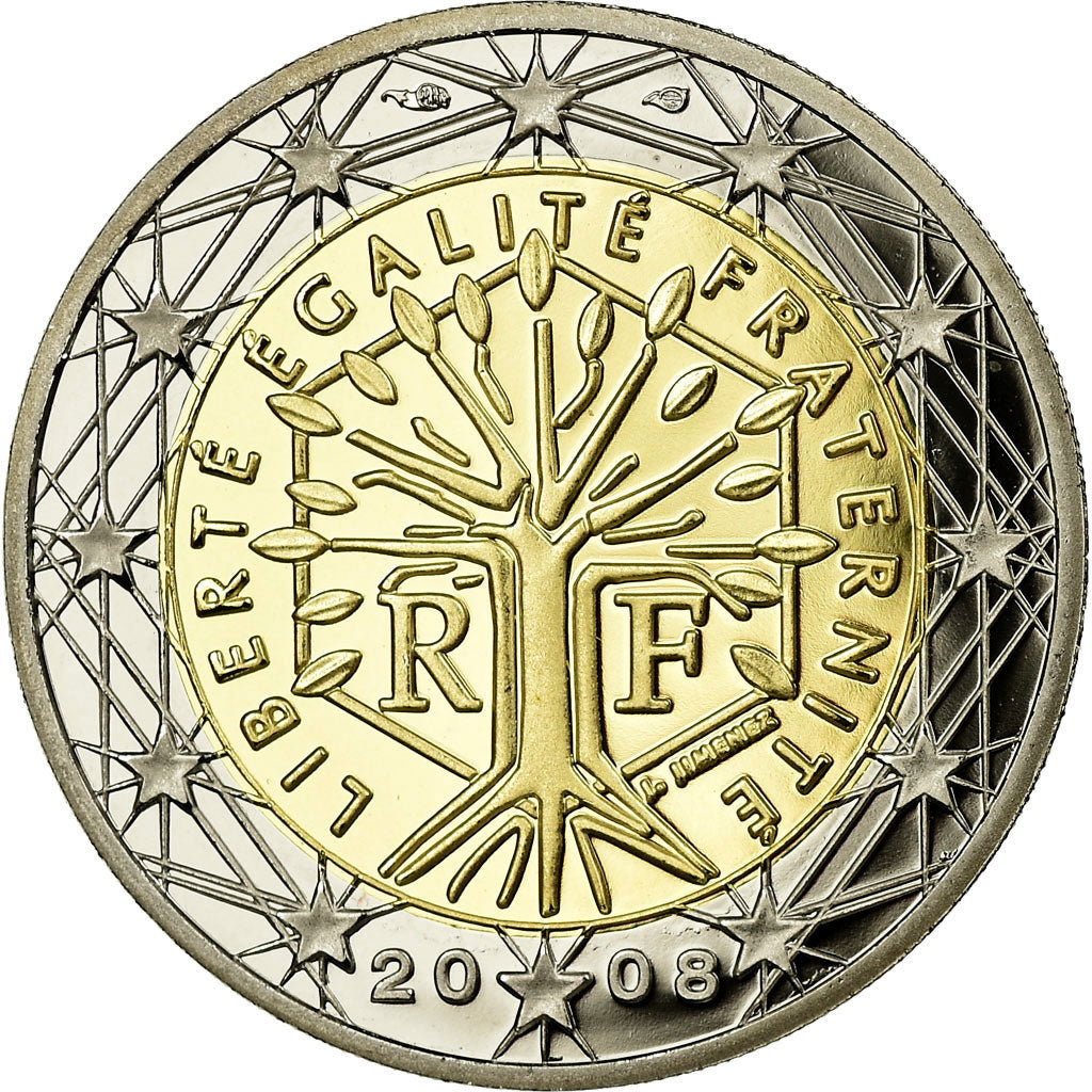 France, 2 Euro, 2008, BE, MS(65-70), Bi-Metallic, KM:1414