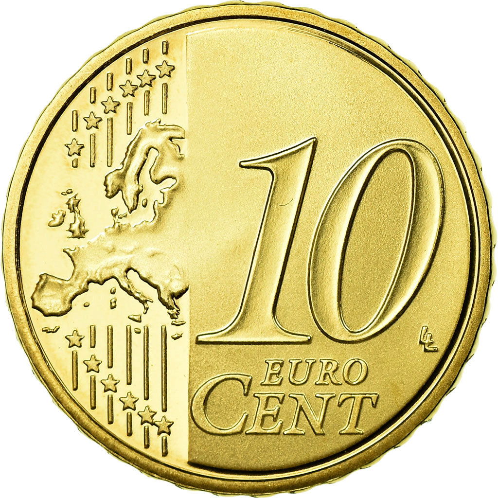 Francja, 10 Euro Cent, 2008, Paris, BE, MS(65-70), Mosiądz, KM:1410