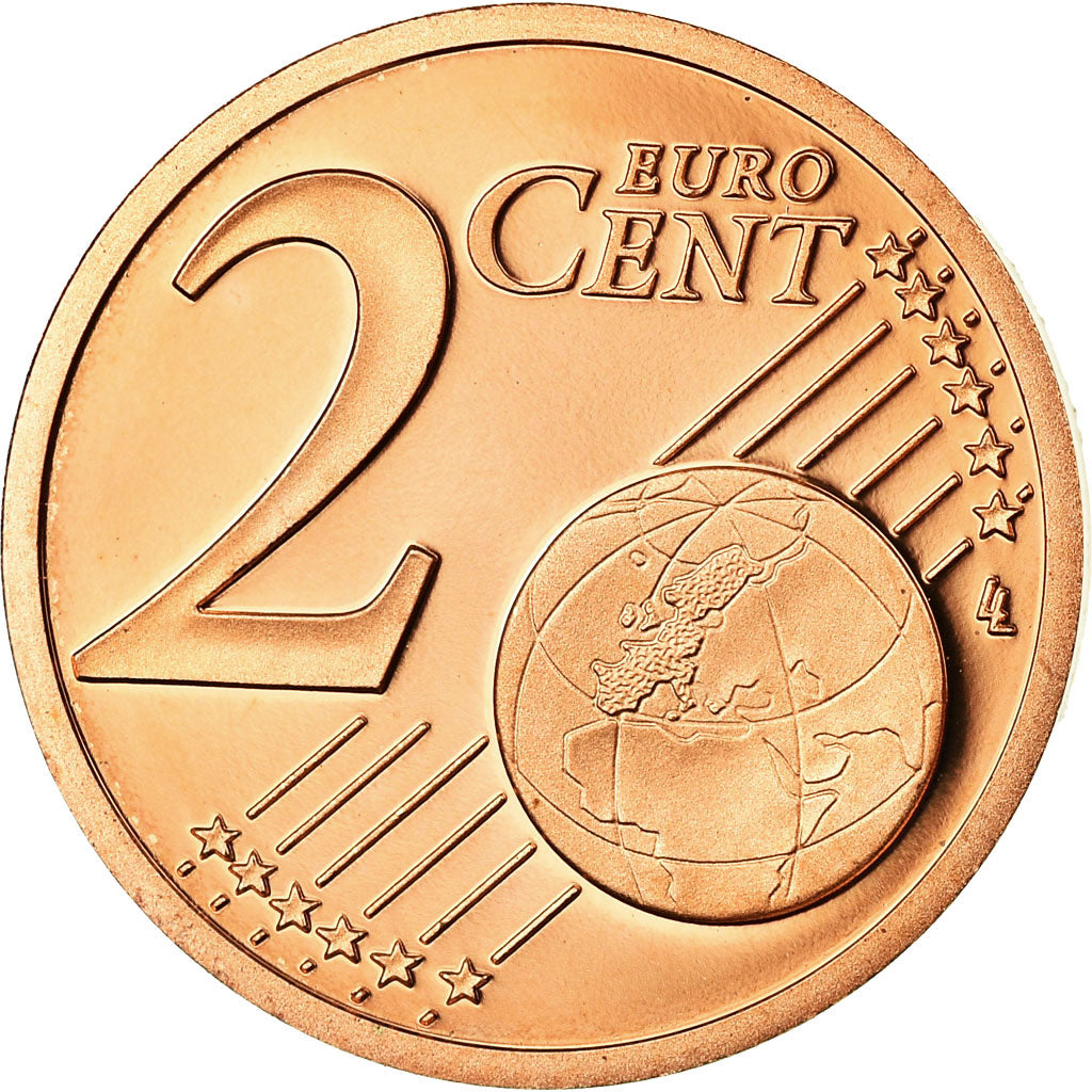 Francja, 2 Euro Cent, 2007, Paris, BE, MS(65-70), Miedź platerowana stalą