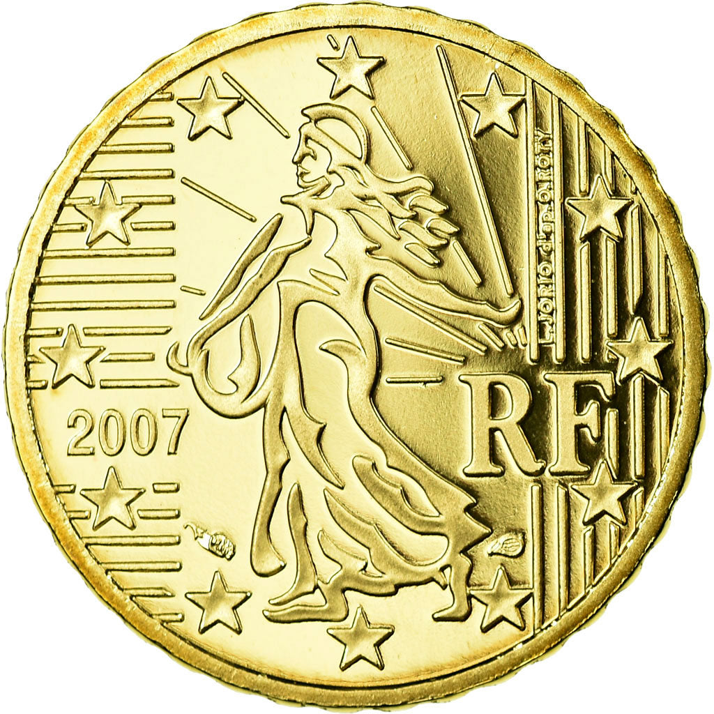 Frankrijk, 10 Euro Cent, 2007, BE, FDC, Tin, KM:1410