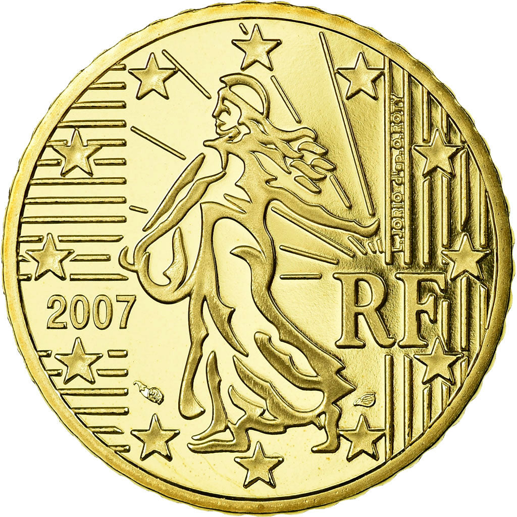 France, 50 Euro Cent, 2007, BE, MS(65-70), Brass, KM:1412