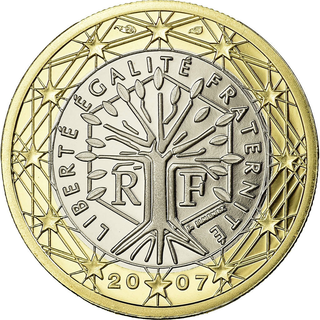 France, Euro, 2007, BE, MS(65-70), Bi-Metallic, KM:1413