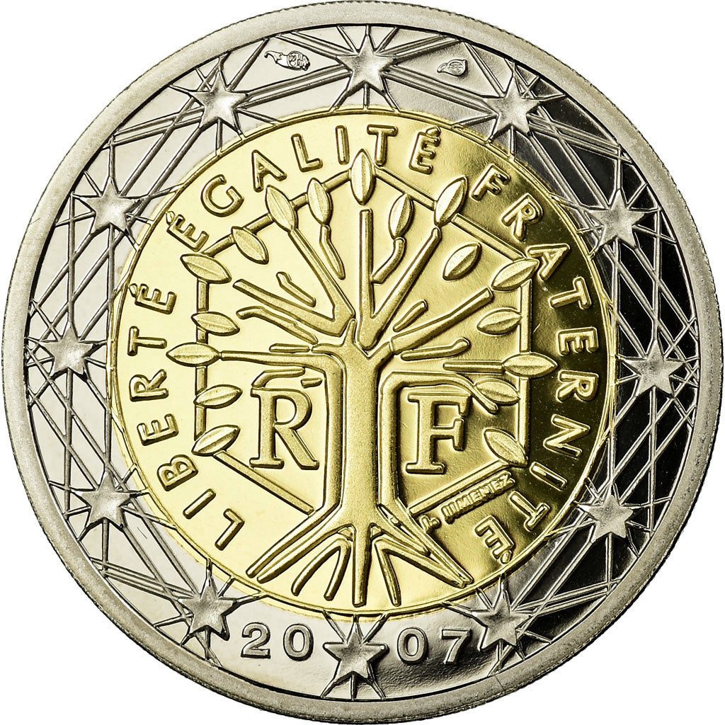 France, 2 Euro, 2007, BE, MS(65-70), Bi-Metallic, KM:1414