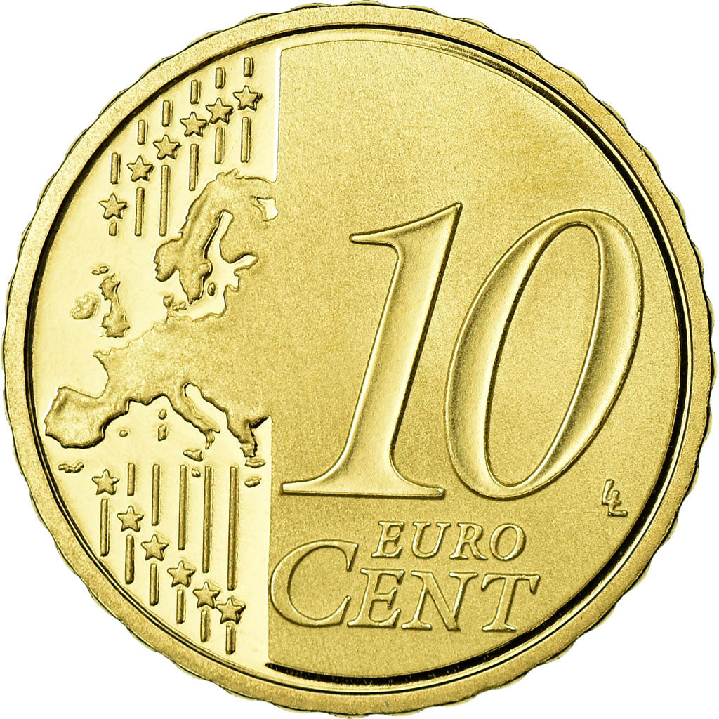 France, 10 Euro Cent, 2013, BE, MS(65-70), Brass, KM:1410
