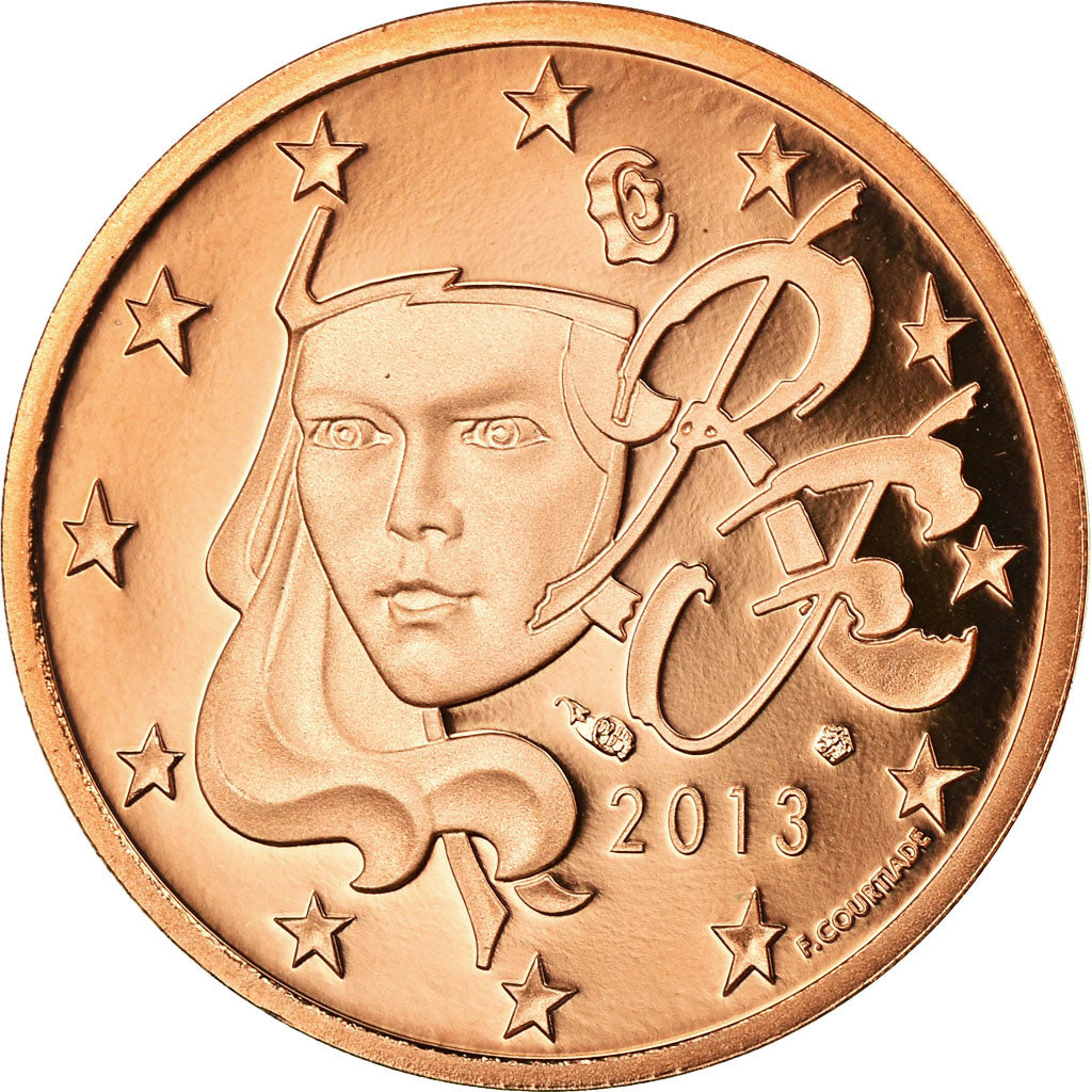 Frankrijk, 2 Euro Cent, 2013, BE, FDC, Copper Plated Steel, KM:1283