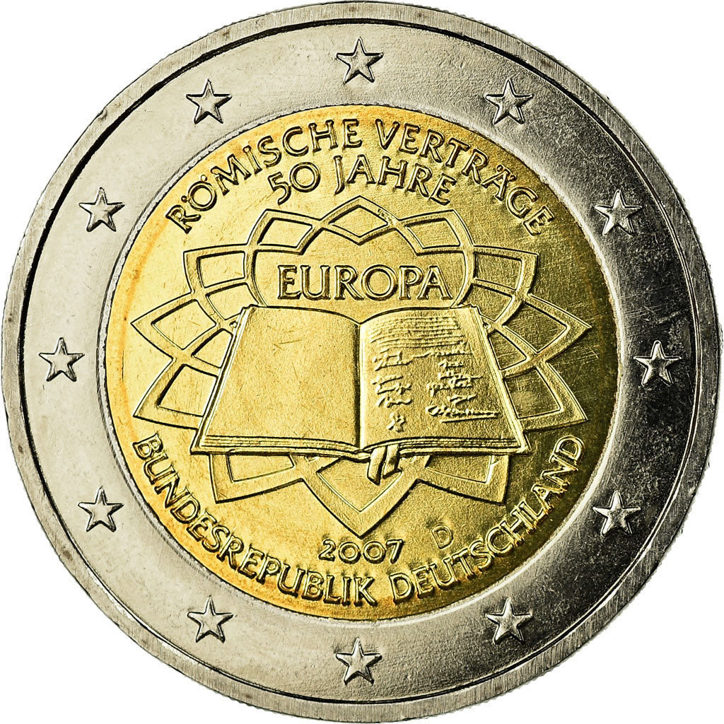 GERMANY - FEDERAL REPUBLIC, 2 Euro, Traité de Rome 50 ans, 2007, MS(65-70)