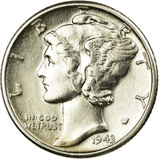 Coin, United States, Mercury Dime, Dime, 1943, U.S. Mint, Denver, MS(63)