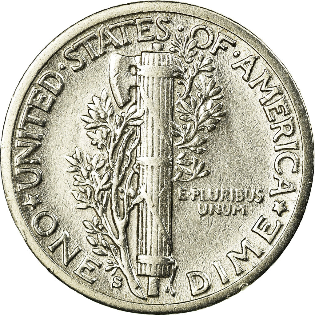 Coin, United States, Mercury Dime, Dime, 1938, U.S. Mint, San Francisco