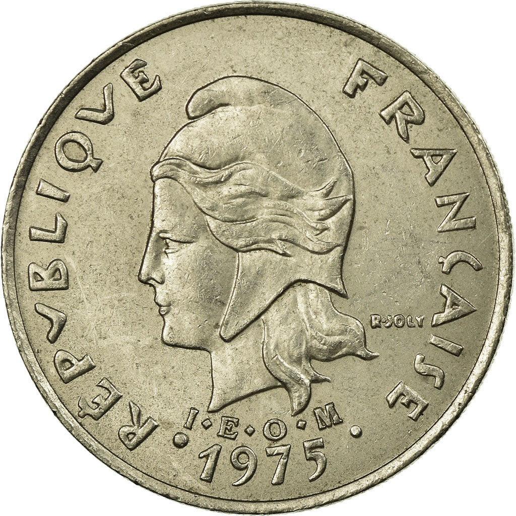 Moneda, Polinesia francesa, 20 Francs, 1975, Paris, MBC, Níquel, KM:9